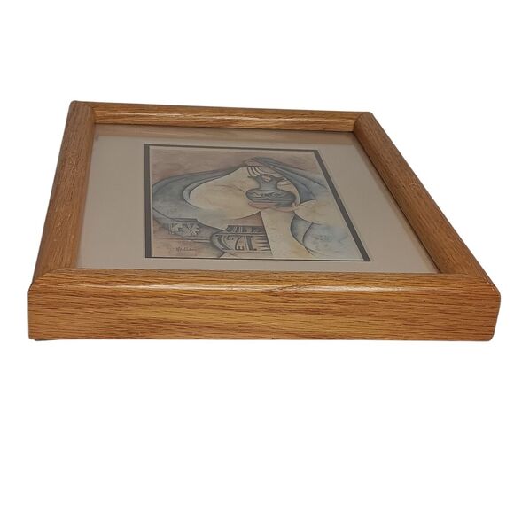Vintage G. E. Mullan The Wedding Jar Print Matted And Framed Southwest 9" x 11" - Picture 3 of 15